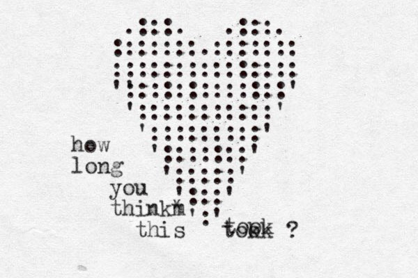 .:::. .:::. :::::::.::::::: ::::::::::::::: ' ':::::::::::::' ':::::::::::' ':::::::::' ':::::::' ':::::' ':::' ':' how long you thinkm * this tok ok ? took 