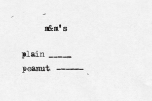 m&m's plain ----- peanut -----