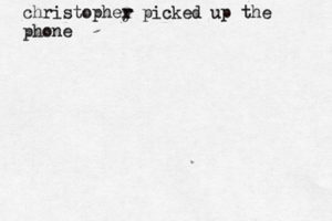 christophey r r picked up the phon