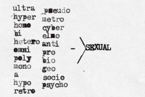 S SE EX XU UA AL L / \ / \ ultra hyper homo bi hetero omni poly mono a hypo retro metro cyber elmo anti pro bio geo socio psycho pseud