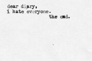 dear diary, i hate everyone . thr e end 