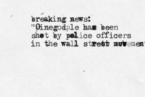 breaking news: "0 pinegodple has been shot by police officers in the wall stret er t mv ob vement