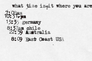 what time is it where you are ? 7:08 10:31- . 13:35 german 8:37am x chi 22:59 australia 8:09 Easr t Coast US
