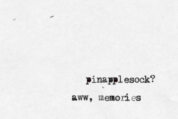 pinapplesock? aww, memories