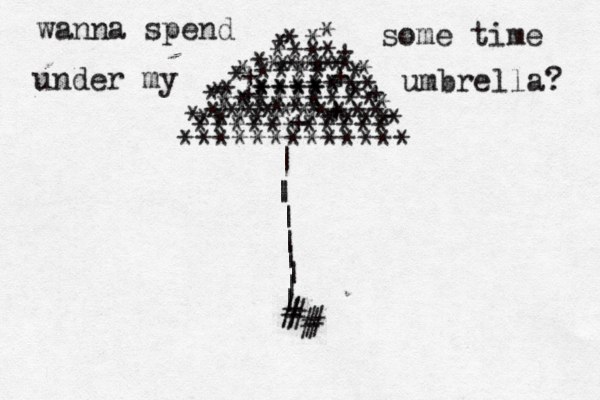 | | | | | | | | | # # # •************* * * * * * * * * * * * * + * + * * * * **** *** ***** +****+ *+**** ********* ********** *****+***** *********** **** ***** ******+ # # wanna spend some time under my umbrella? 
