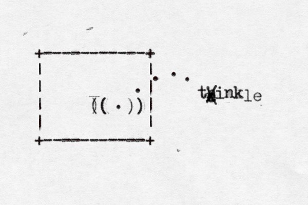 +-----------+ | | | | | | | | +-----------+ think x c / \ le . . . . . ( ) ( ) ) 