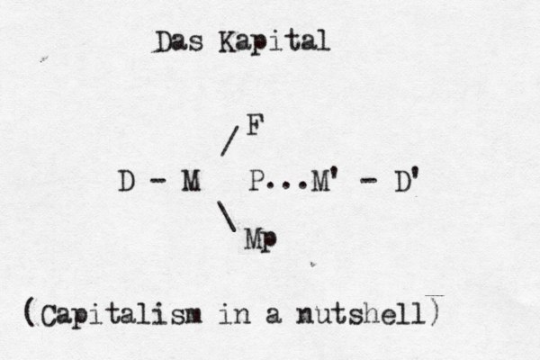 P...M' - D' M - D \ / Mp F Das Kapital (Capitalism in a nutshell) 